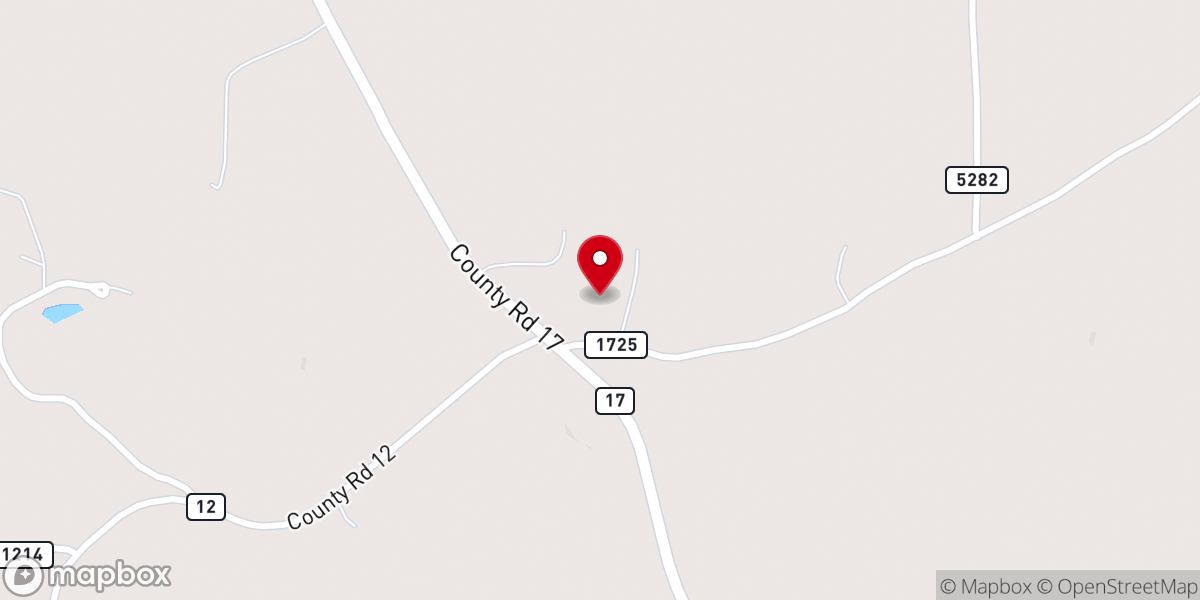 Map showing location of Bethany Church