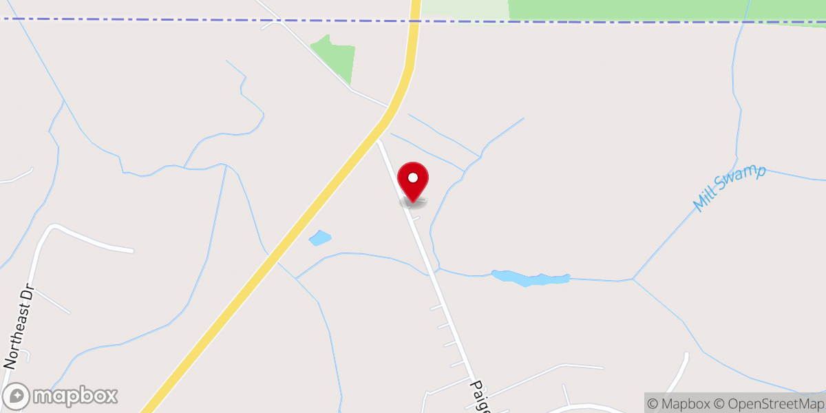 Map showing location of Red Oak Grove AME Zion Church
