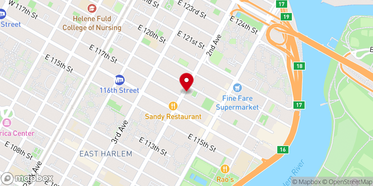 Map showing location of Botanica Poder de Orula