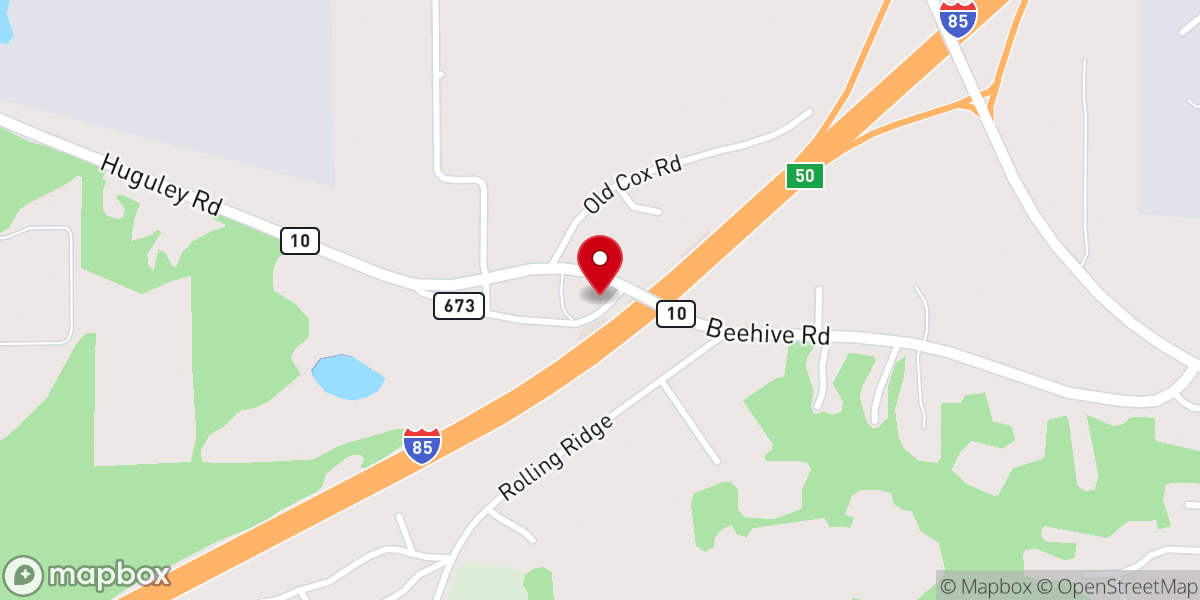 Map showing location of High Hope Baptist Church
