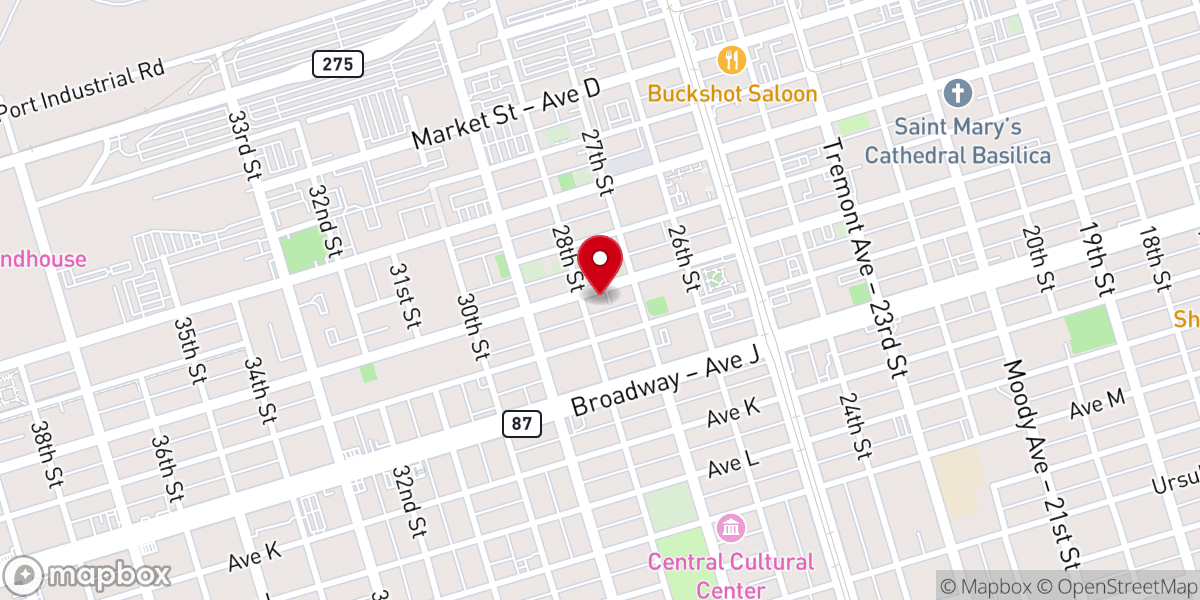 Map showing location of Jerusalem Baptist Church