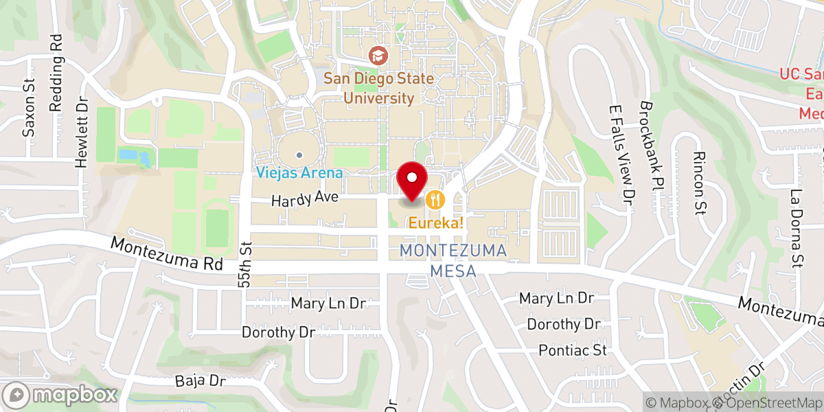 Map showing location of Aztec Catholic Newman Center