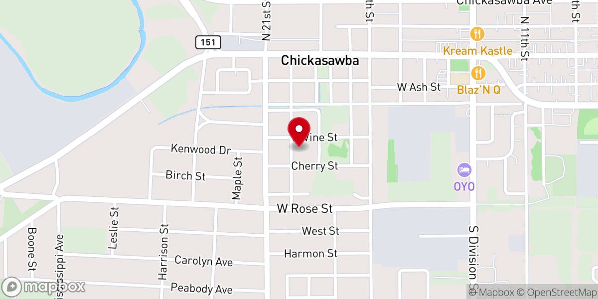 Map showing location of St. Matthew's Spiritual Temple