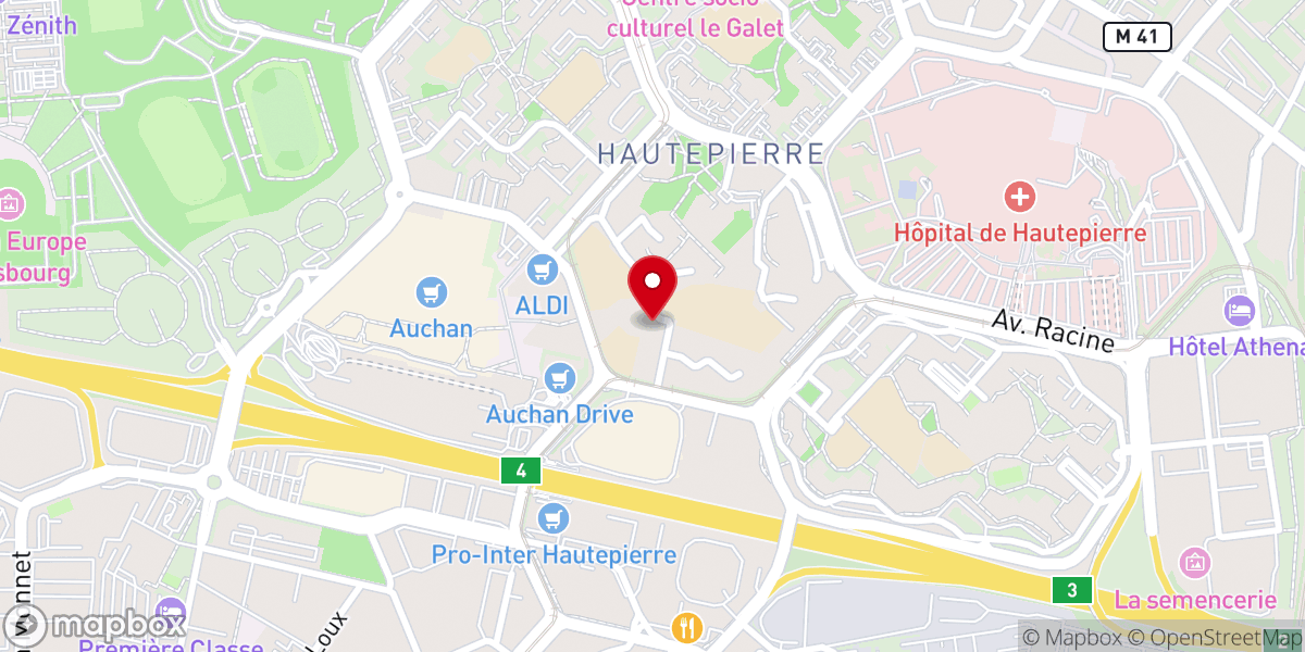 Map showing location of Paroisse protestante Martin-Bucer