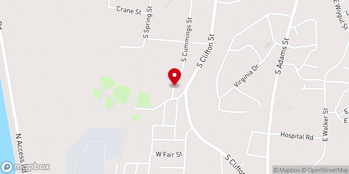 Map showing location of Southside Baptist Church