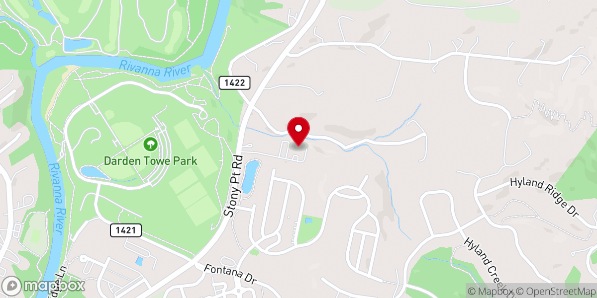 Map showing location of Broadus Memorial Baptist Church