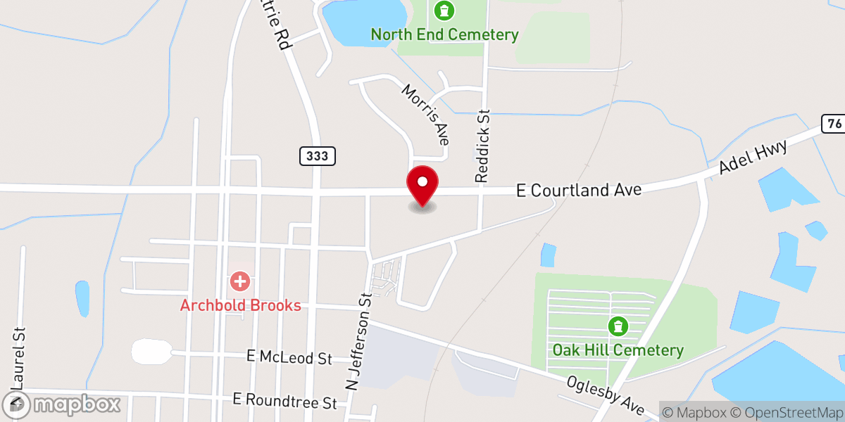 Map showing location of Courtland Avenue Church of Christ