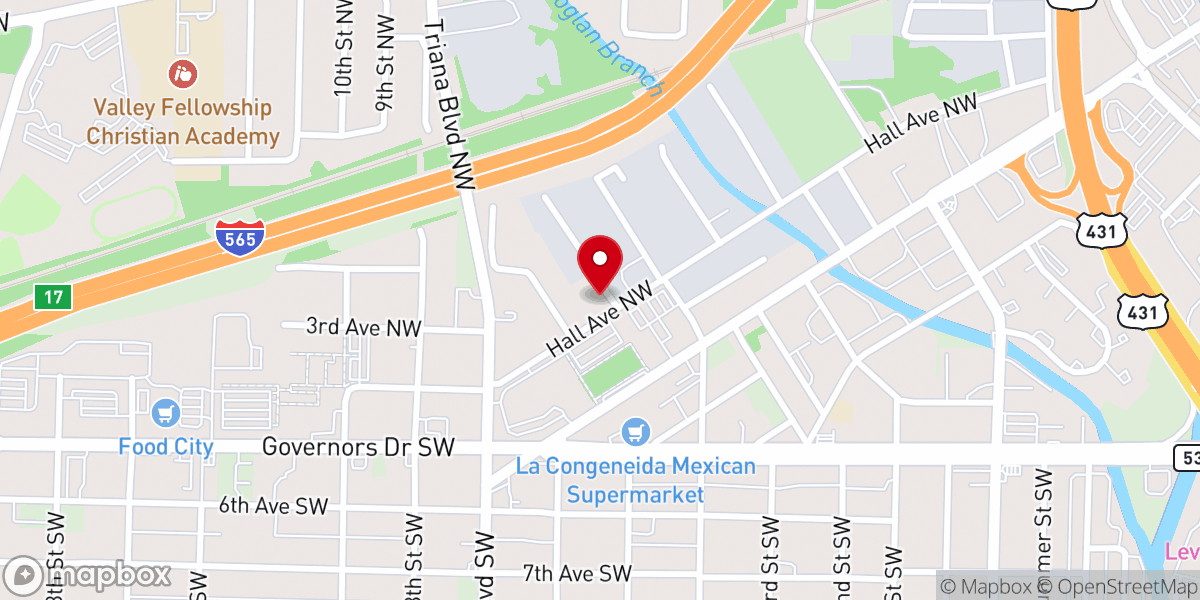 Map showing location of Bible Way Church of God in Christ