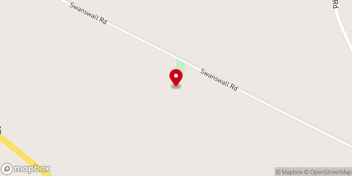 Map showing location of Swanswall Baptist Church