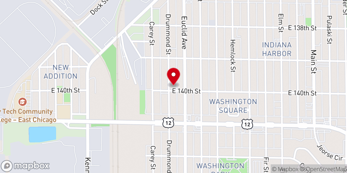 Map showing location of Zion Missionary Baptist Church