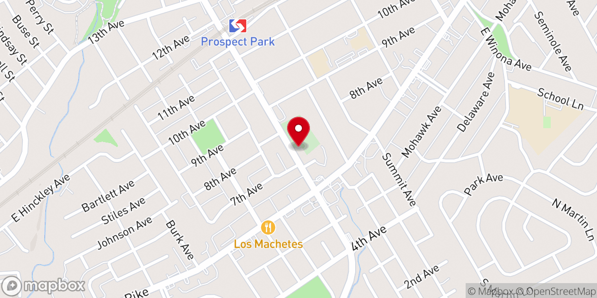 Map showing location of Prospect Hill Baptist Church