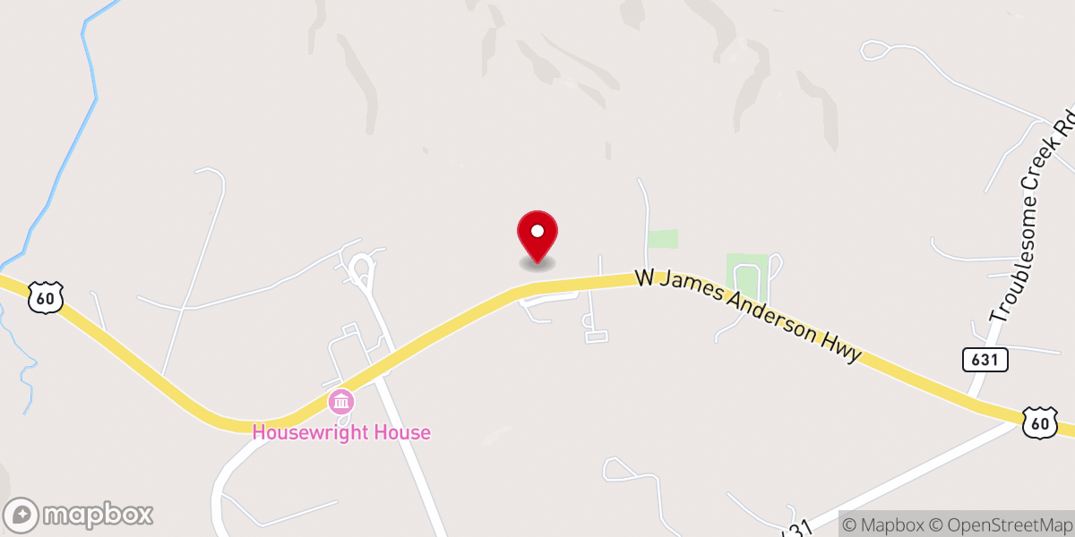 Map showing location of Maysville Baptist Church