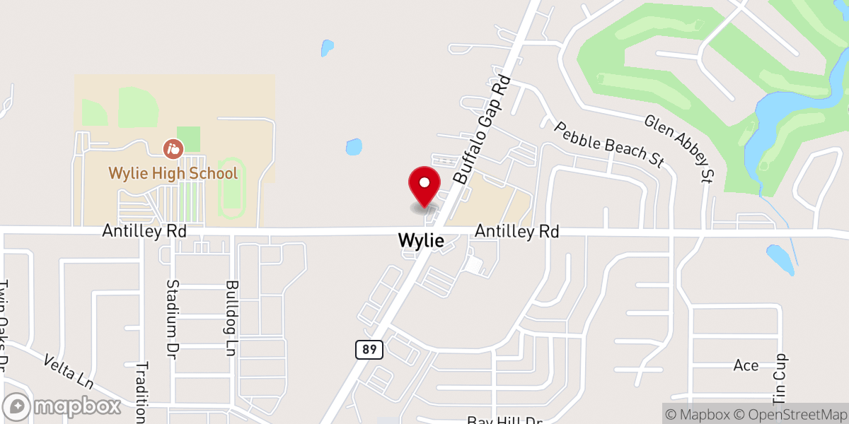 Map showing location of Dewey Church