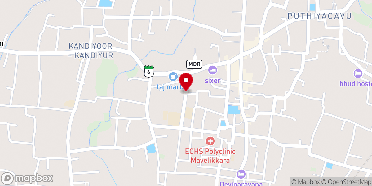 Map showing location of Blessing today mavelikkara