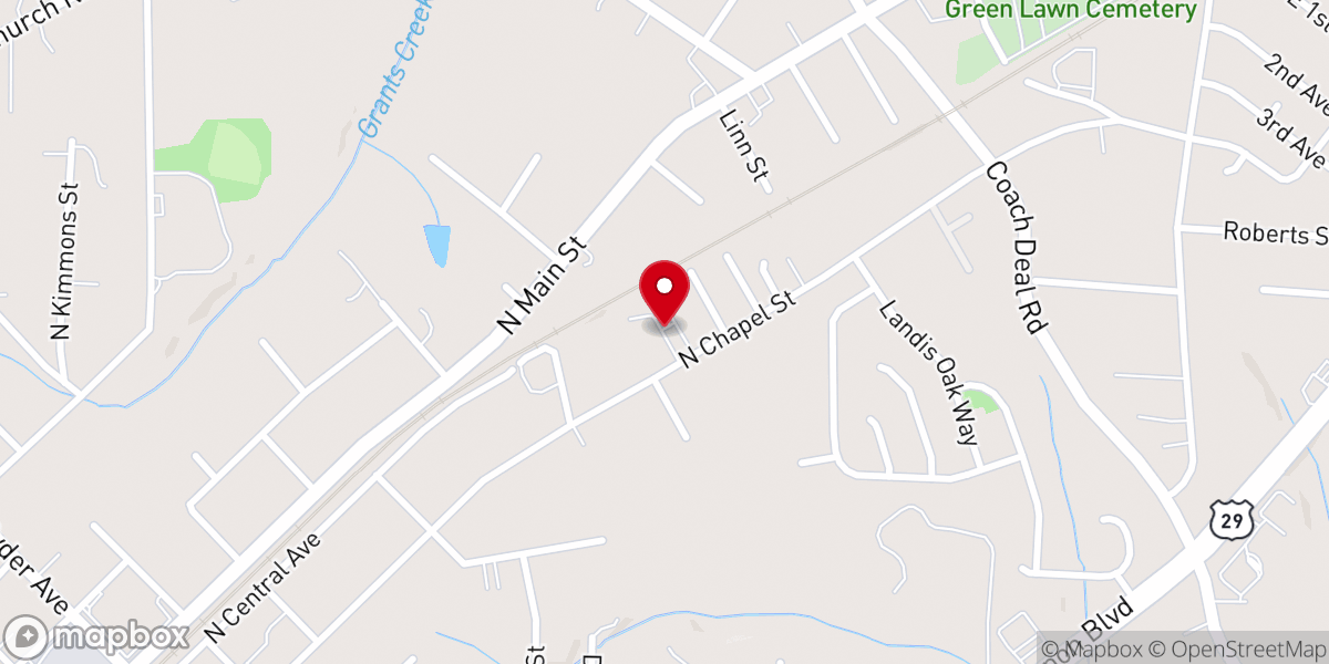Map showing location of Chapel Street Baptist Church