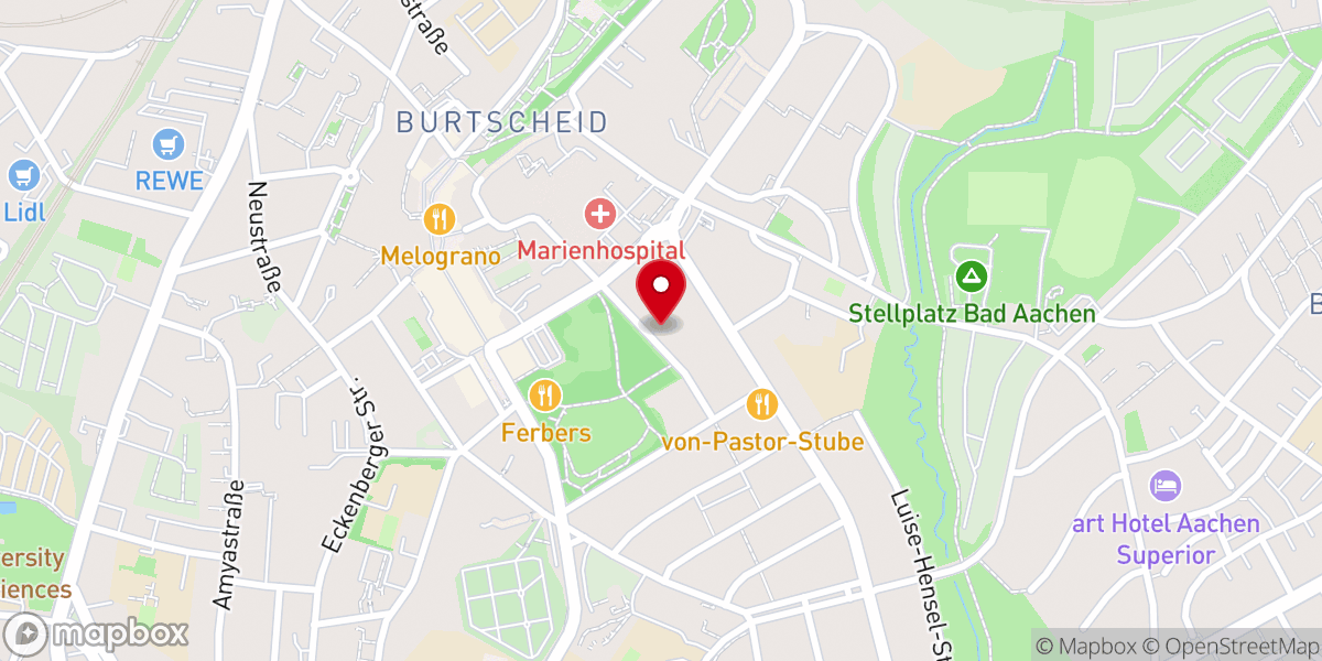 Map showing location of Pfarrheim St. Johann der Pfarre St. Gregor von Burtscheid