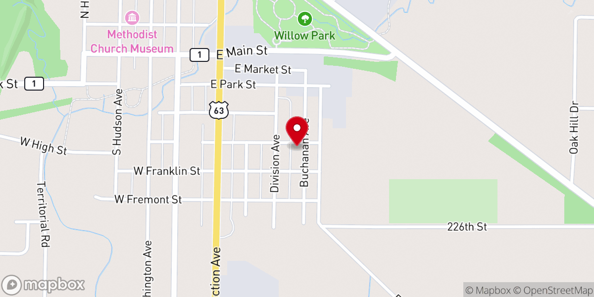 Map showing location of Eternal Vow Ceremonies