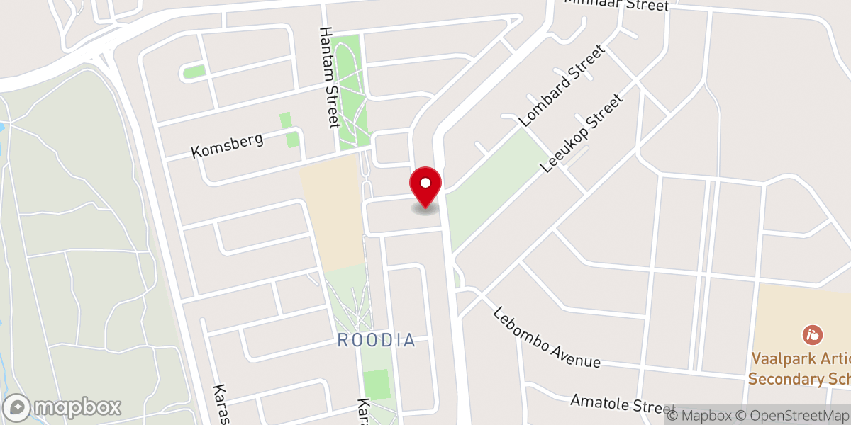 Map showing location of AGS Lewende Waters Vaalpark