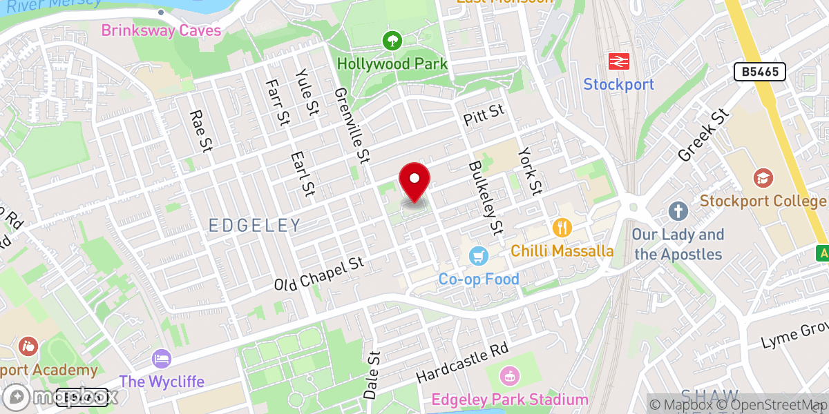 Map showing location of St Matthew's Parish Church