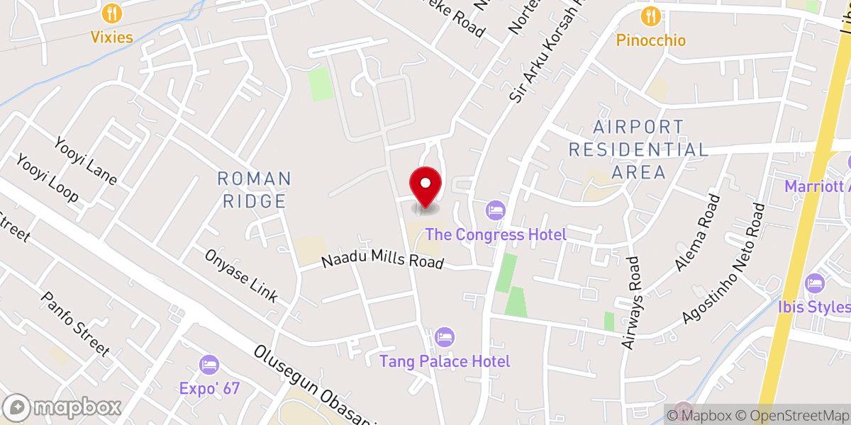 Map showing location of Church Of Pentecost, Roman Ridge District