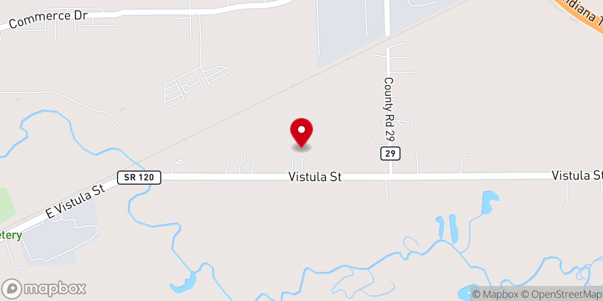 Map showing location of Iglesia de Cristo Al Son del Shofar Ministerios Ebenezer Indiana