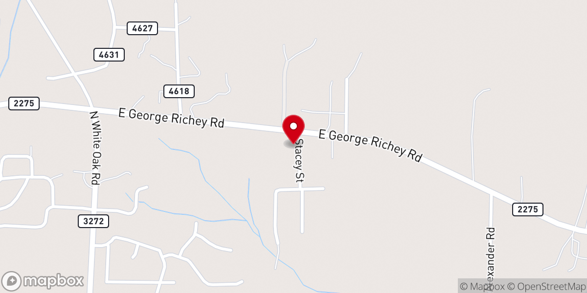 Map showing location of Living Hope Baptist Church