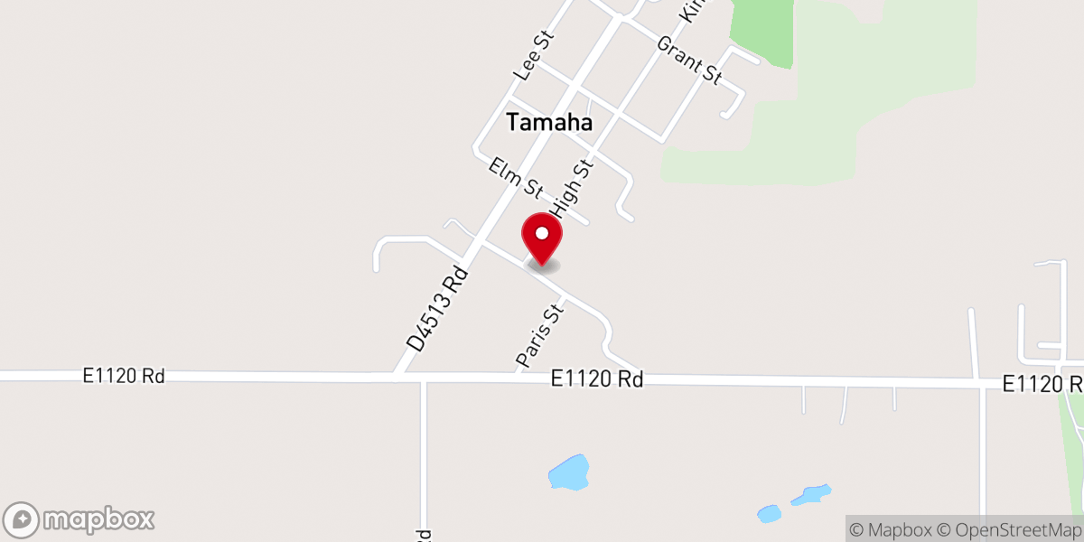 Map showing location of Tamaha First Southern Baptist Church