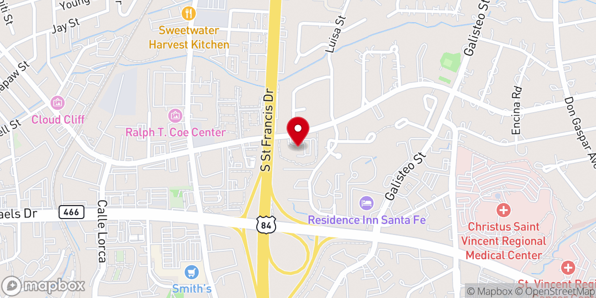 Map showing location of St. Bede's Episcopal Church