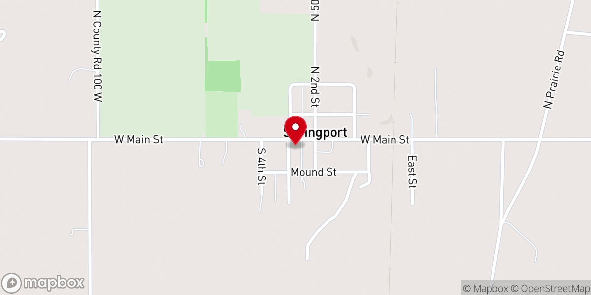 Map showing location of Springport Christian Church