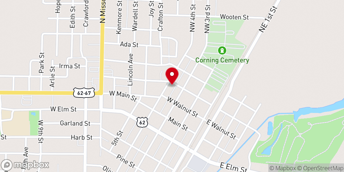 Map showing location of First Freewill Baptist Church