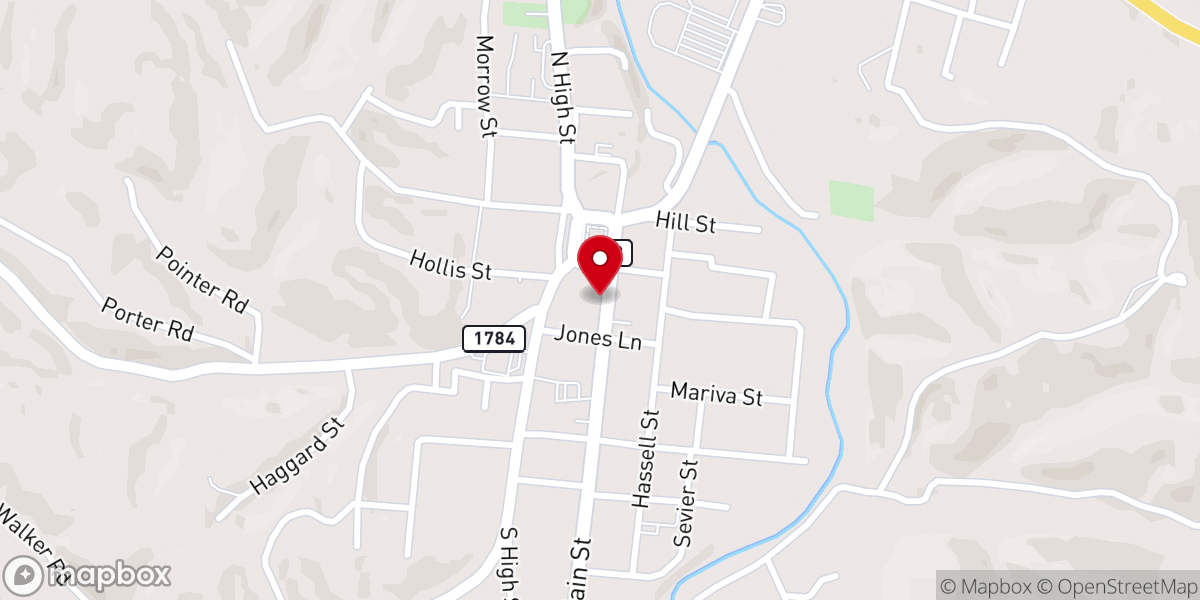 Map showing location of Indian Creek Baptist Association