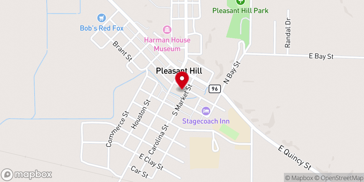 Map showing location of Pleasant Hill United Methodist Church