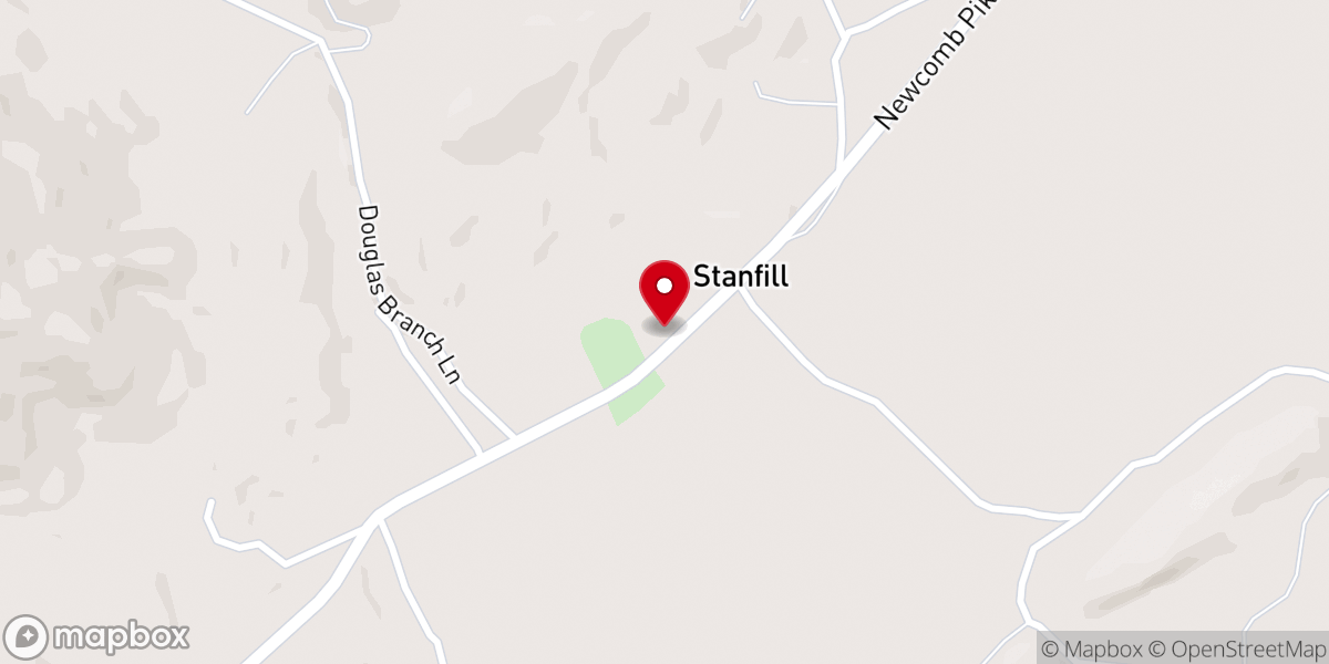 Map showing location of Stanfield United Baptist Church