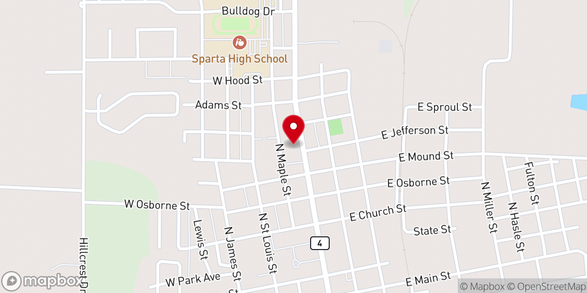 Map showing location of First Reformed Presbyterian Church