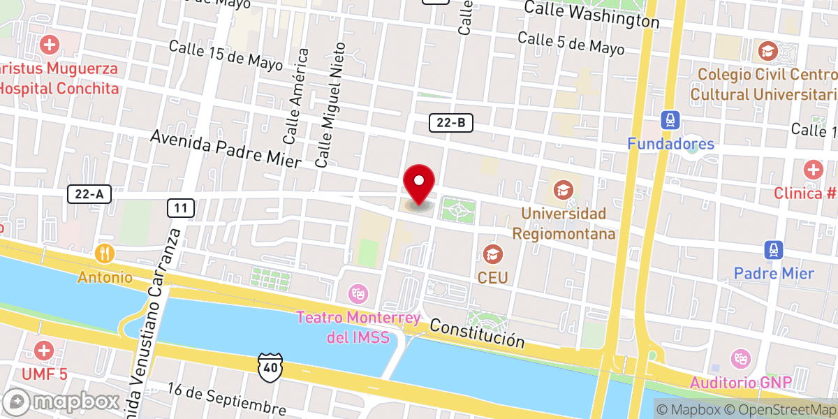 Map showing location of Basílica La Purísima Concepción