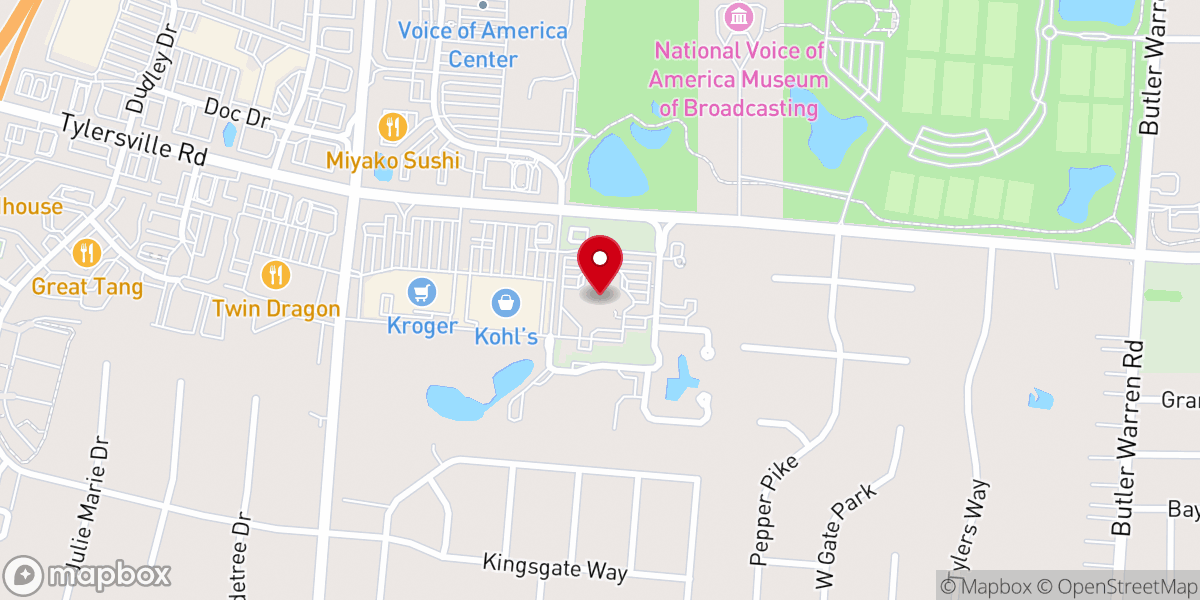 Map showing location of West Chester Christian Child Care