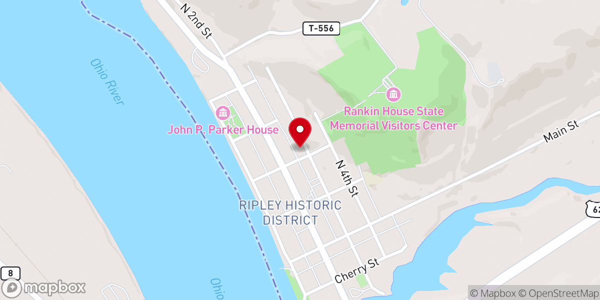 Map showing location of Ripley-First Presbyterian Church