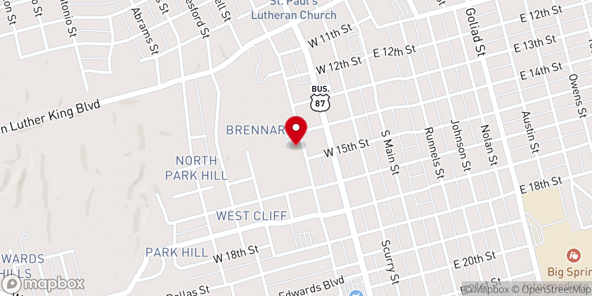 Map showing location of First Church of the Nazarene