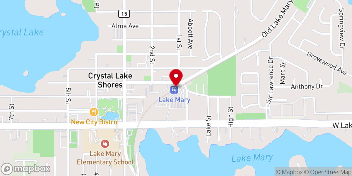 Map showing location of Lake Mary Station