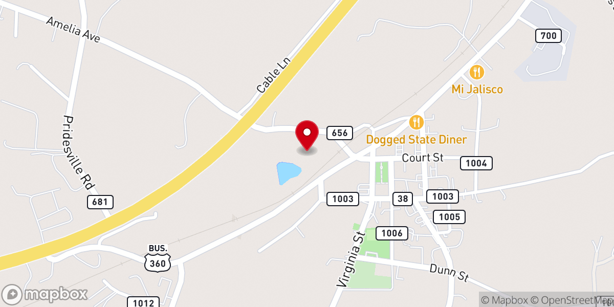 Map showing location of Amelia Church of God by Faith