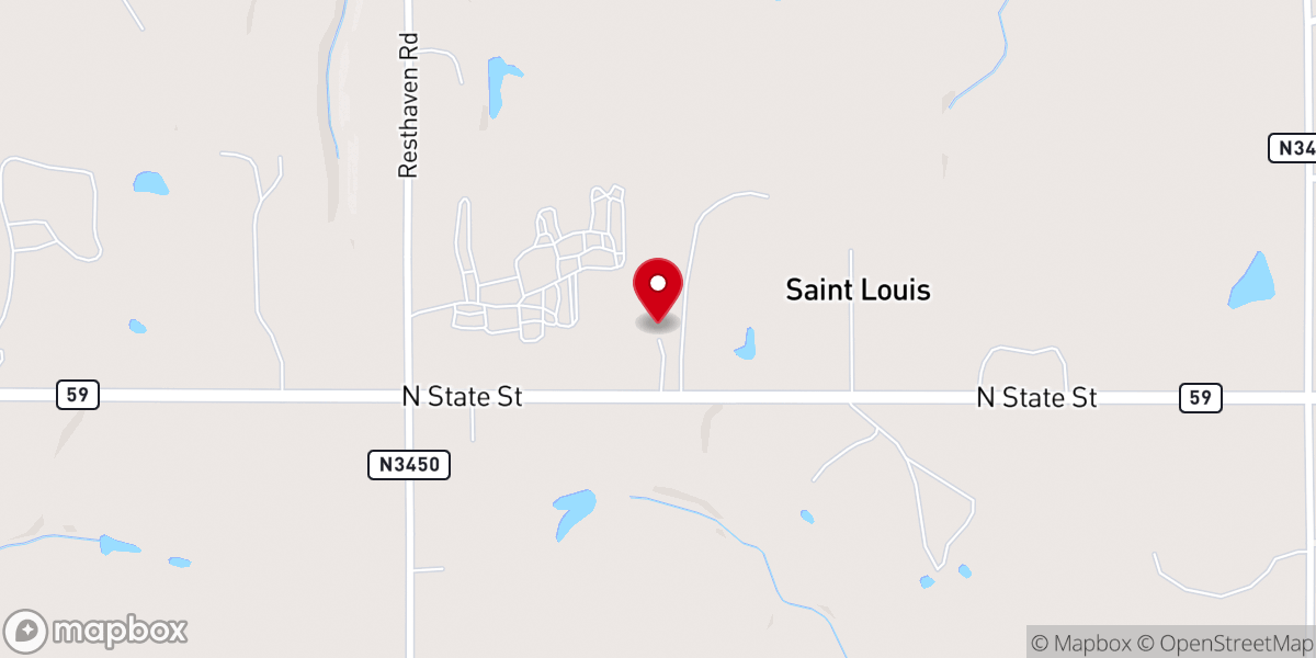 Map showing location of First Baptist Church of St. Louis, OK