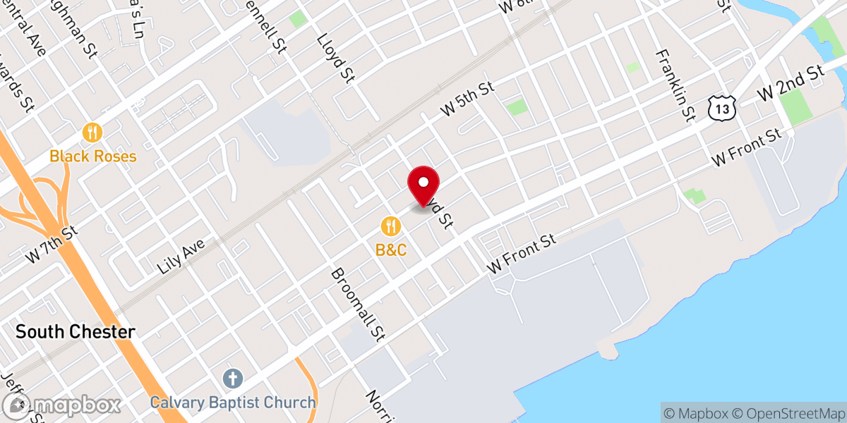 Map showing location of St Paul CME Church
