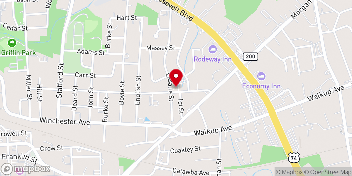 Map showing location of MT Calvary AME Zion Church