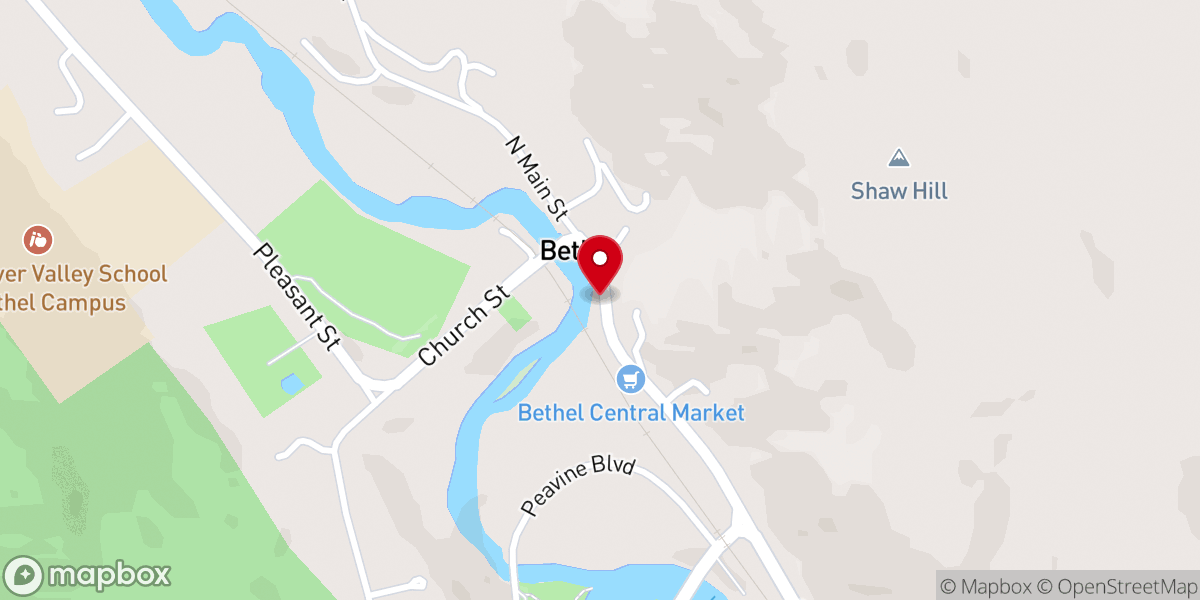 Map showing location of Bethel Village Sandwich Shop