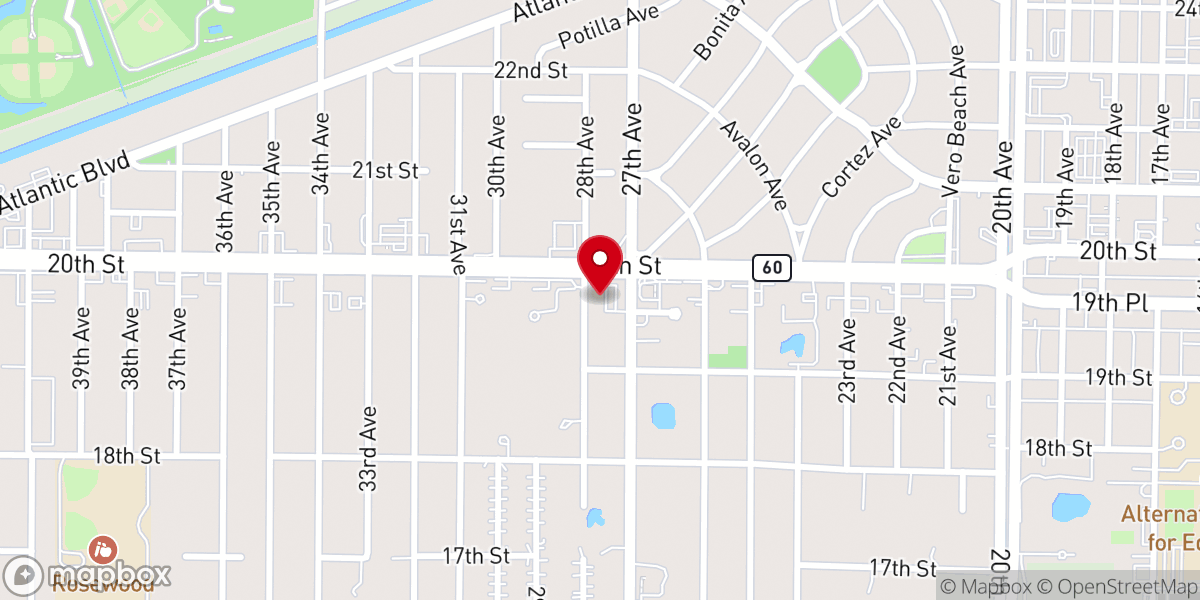 Map showing location of First Christian Church of Vero Beach