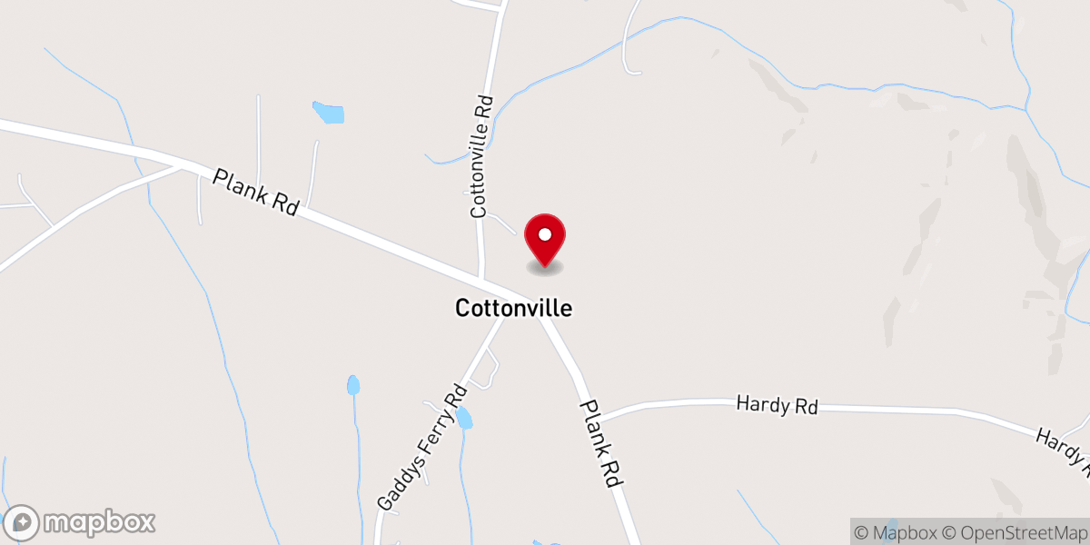 Map showing location of Cottonville Baptist Church