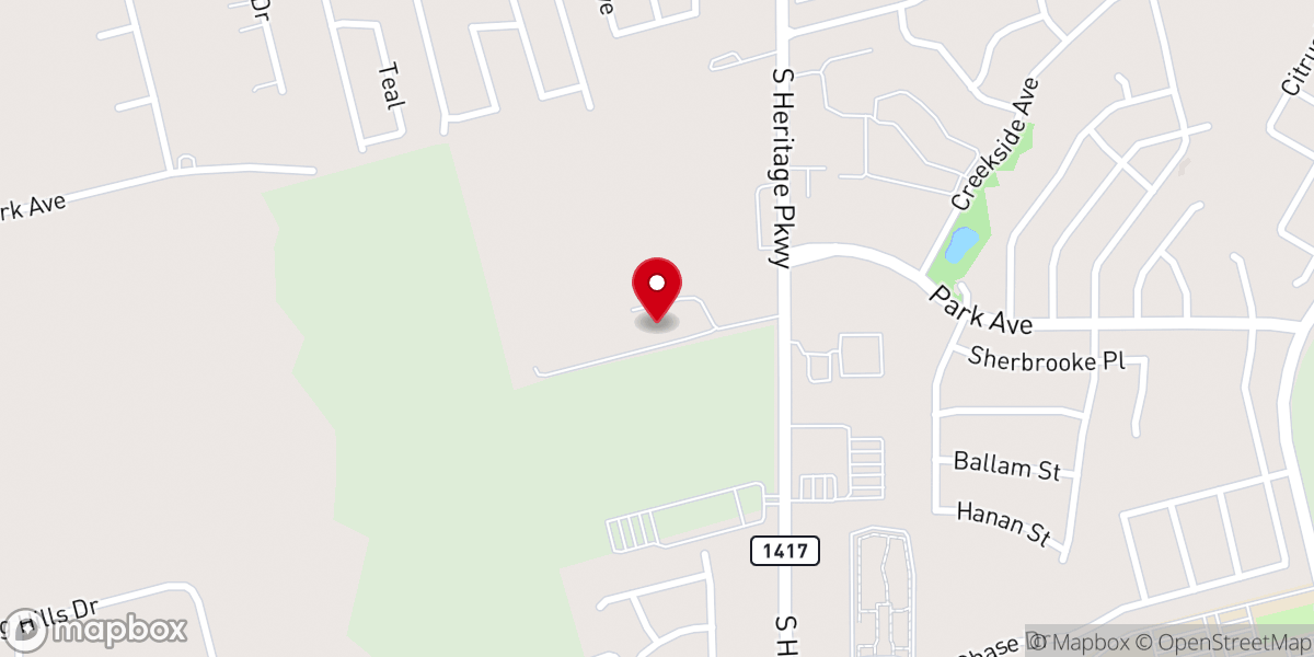 Map showing location of New Heritage Baptist Church