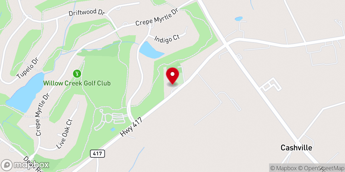 Map showing location of Antioch Presbyterian Church