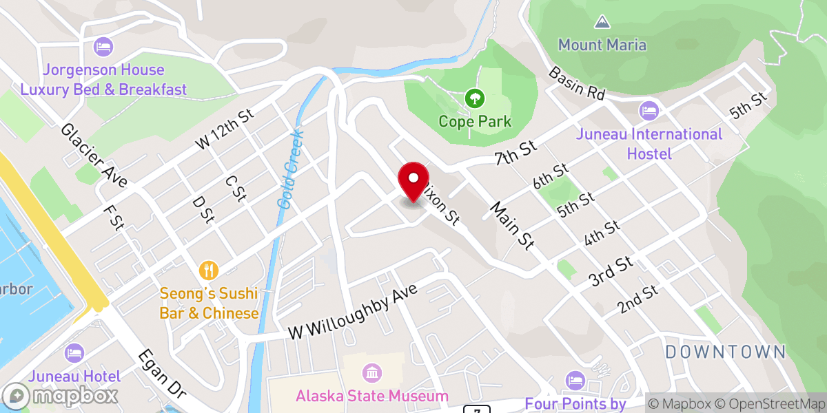 Map showing location of Governor’s Mansion of Alaska