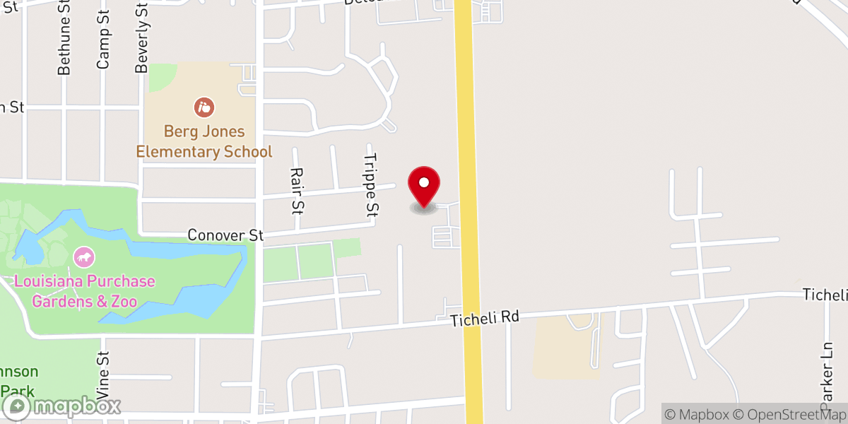 Map showing location of Liberty Christian Center